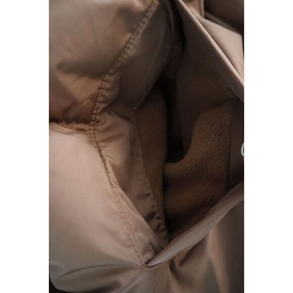 Old Navy Women's Sz M Brown Water-Resistant Quilted Long Hooded Puffer Coat - Picture 9 of 14